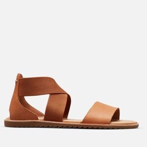 Sorel Women's Ella II Criss-Cross Sandal - Color: Camel Brown & Saddle Brown